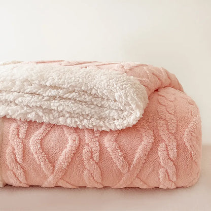 Carlmaya Fluffy Sherpa Blanket, Ultra Soft Fuzzy Throw Blanket for Couch and Bed, Warm Thick Fleece Blanket
