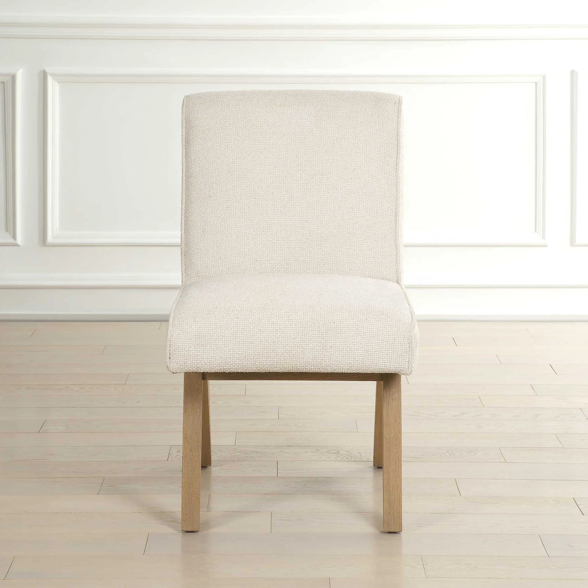 White Armless Dining Chair