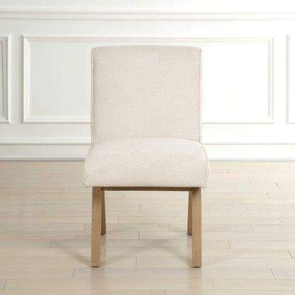 White Armless Dining Chair
