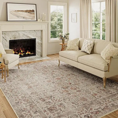 Purecozy Pet Friendly 9x12 Vintage Area Rug