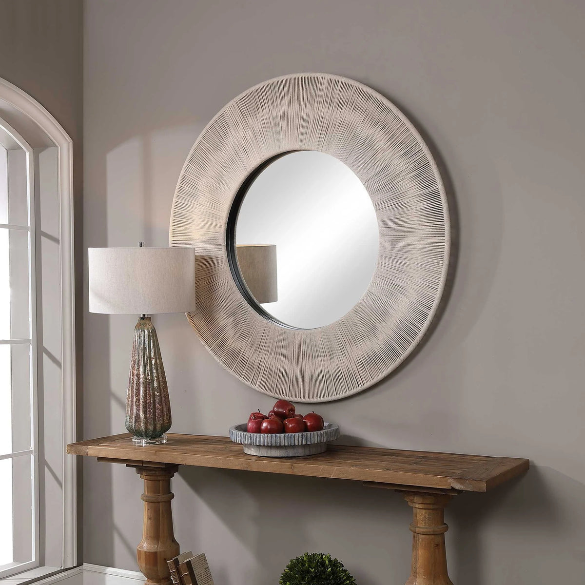 Rope-Wrapped Round Mirror