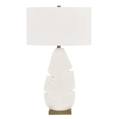 White Palm Leaf Table Lamp