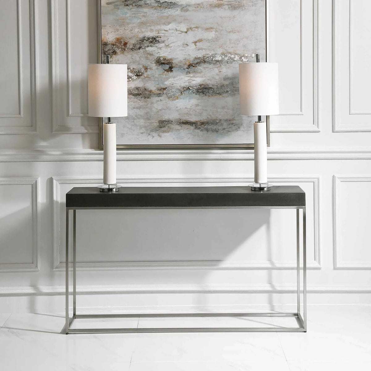 Black Concrete Console Table