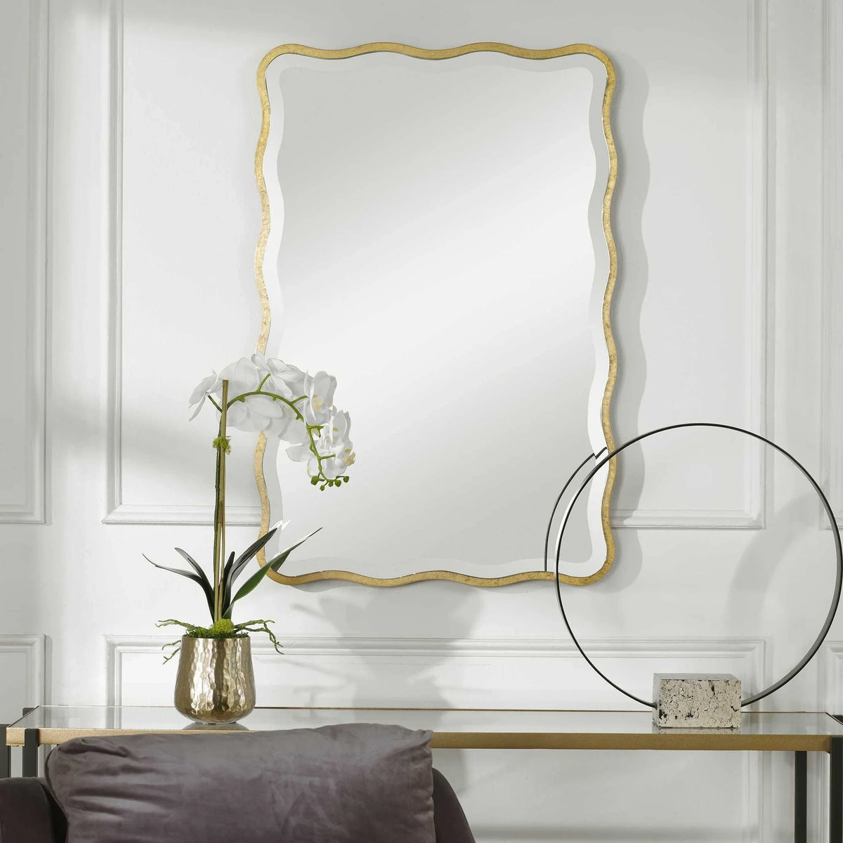 Gold Scalloped Mirror