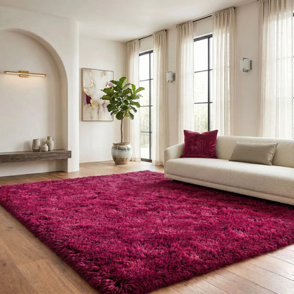Indulge in Luxury: Black Soft Fluffy Shag Area Rug - Non-Slip, Anti-Fade, Perfect for Living Room & Bedroom Decor