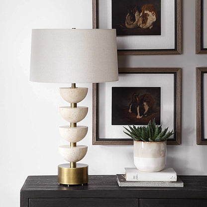 Travertine Sphere Table Lamp