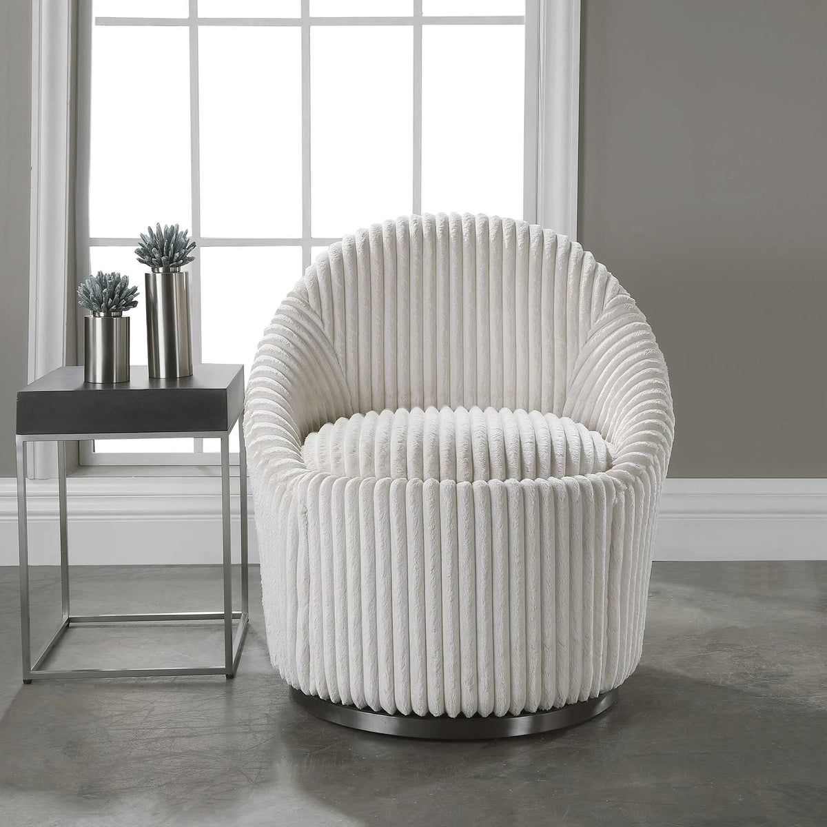 White Swivel Chair