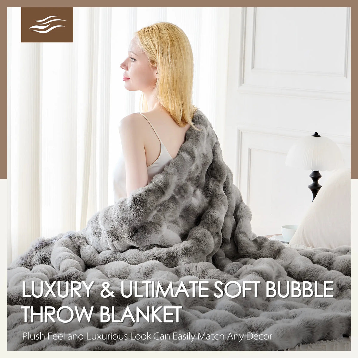 Fluffy Faux Fur Throw Blanket - Plush Rabbit Fur for Comfort on Couch, Sofa, or Bed