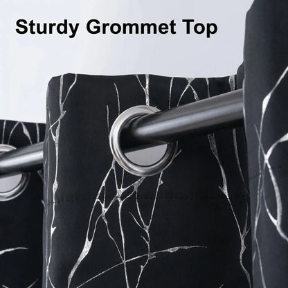 Curtain Club's 2-Piece 34x63 Inch Blackout Tree Branch Drapes - Thermal Grommet Window Treatments for Living Room and Bedroom