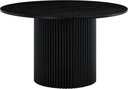 Henriet 48" Black Round Pedestal Dining Table