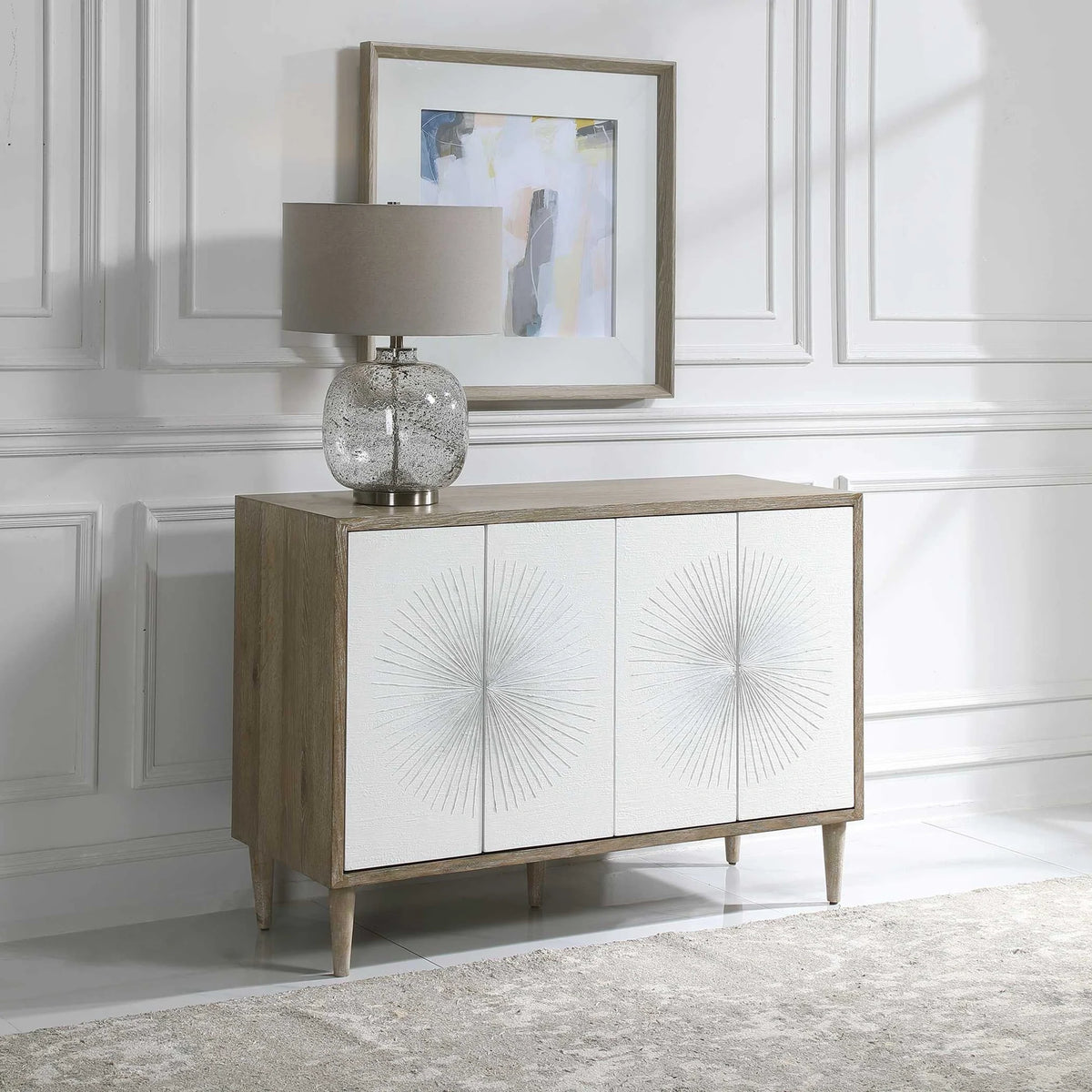 4 Door White Cabinet