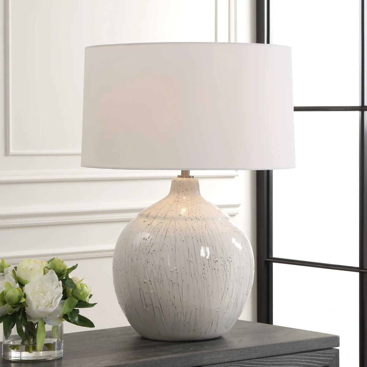 White Glaze Table Lamp