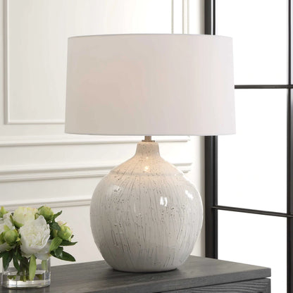 White Glaze Table Lamp