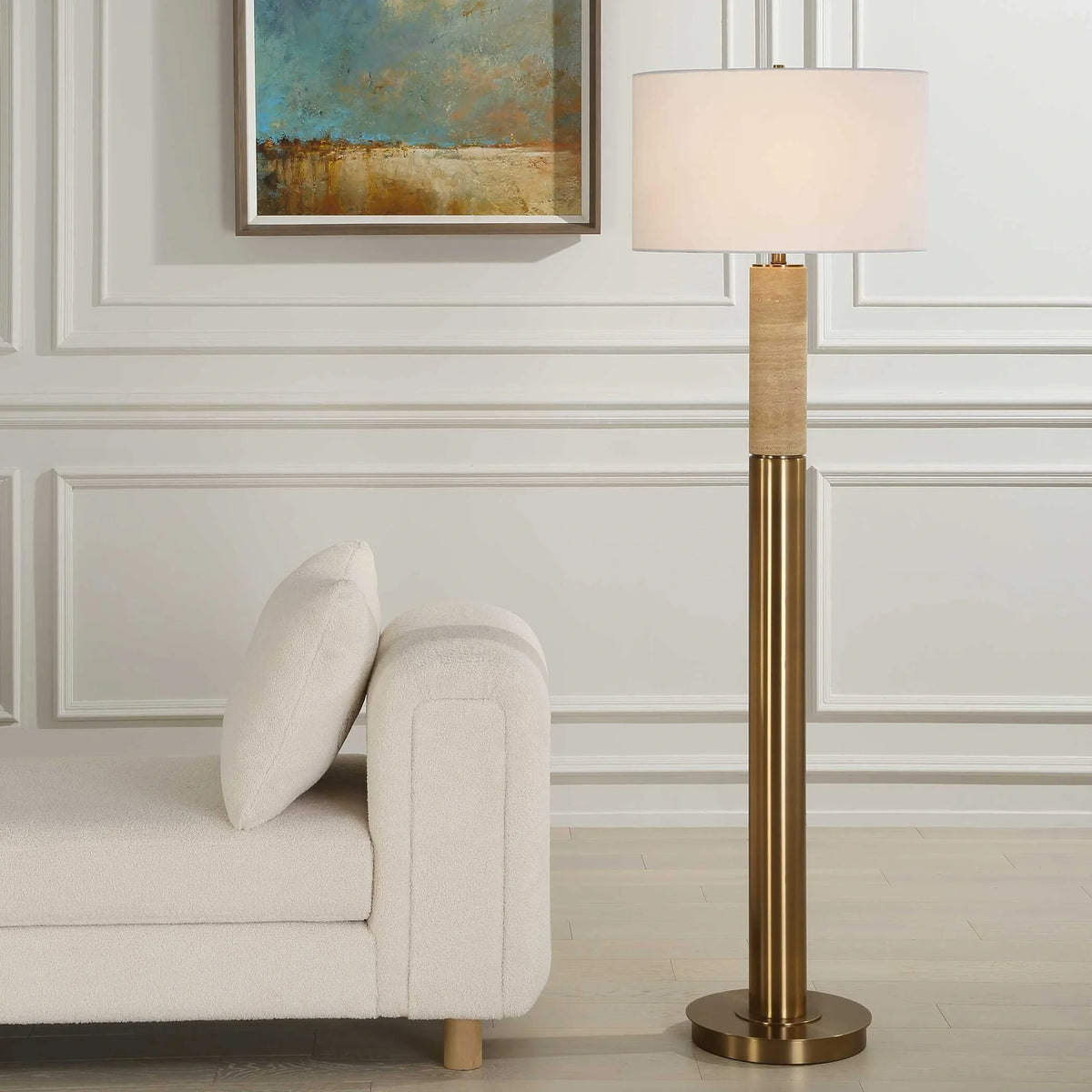 Travertine Floor Lamp