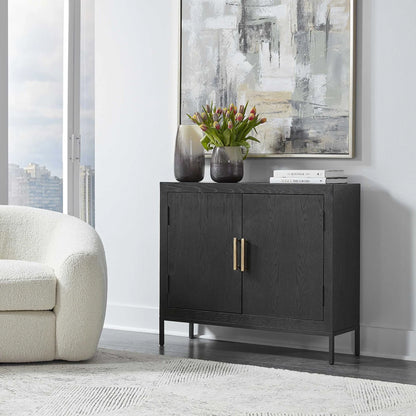 Ebony Oak Veneer Cabinet