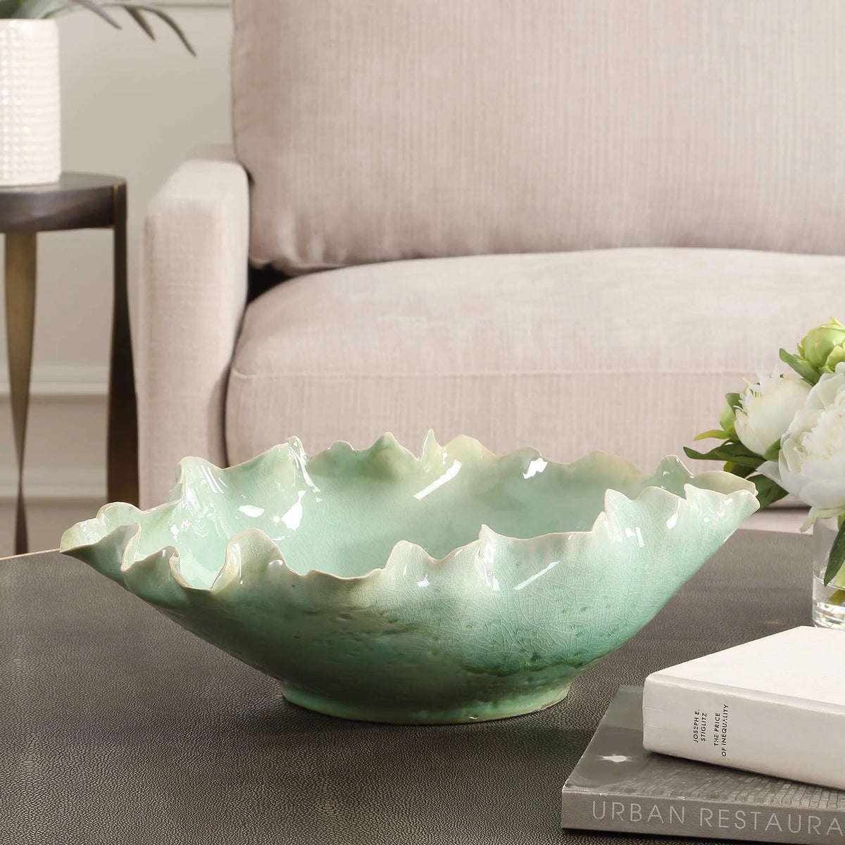 Green Glass Bowl