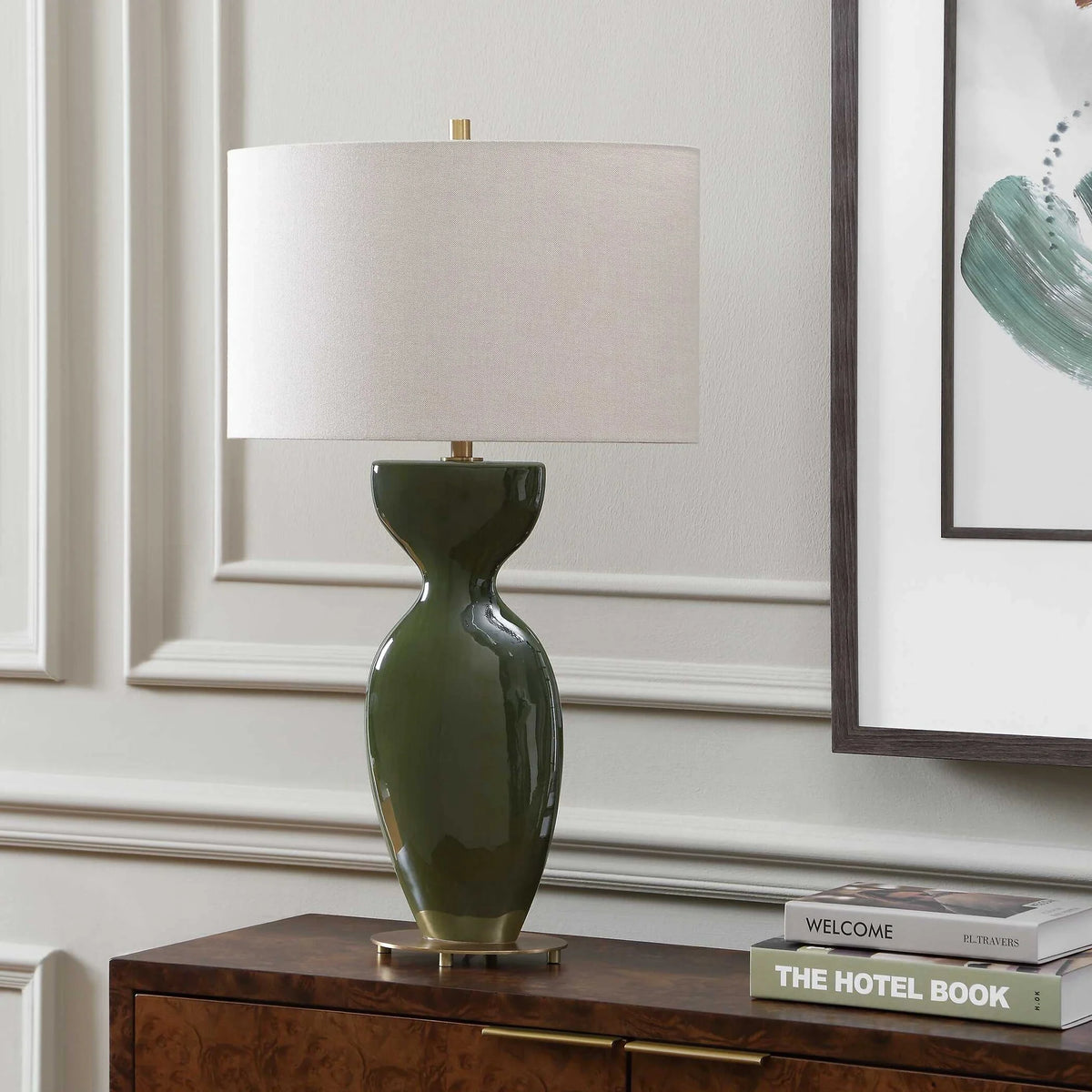 Green Glaze Table Lamp