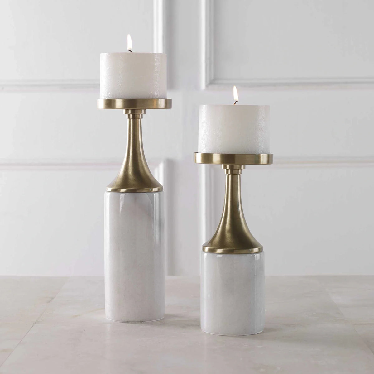 Marble Candleholders Set/2