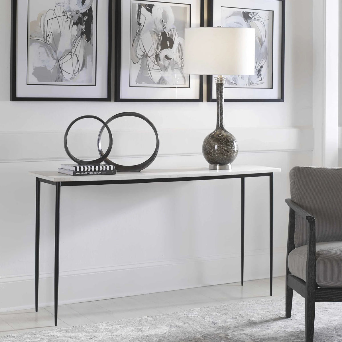 White Marble Console Table
