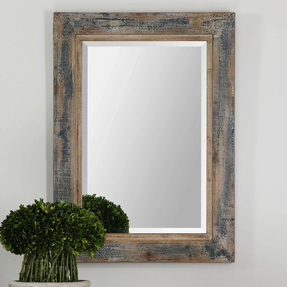 Distressed Blue Mirror