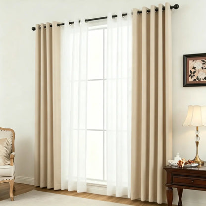 4 Panels Blackout Curtain Set – 2 Blackout Curtains + 2 Semi Sheer Curtains for Style and Light Control in Any Room