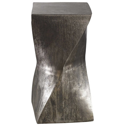 Twisted Hourglass Aluminum Accent Table