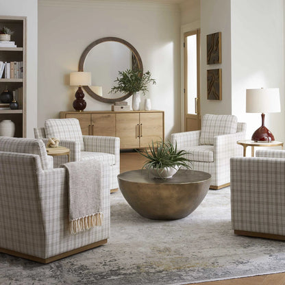 Casual Linen Swivel Chair