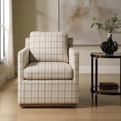 Casual Linen Swivel Chair