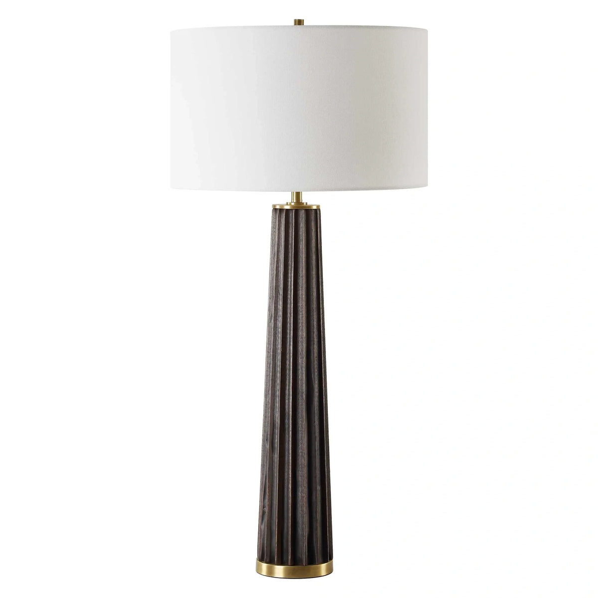 Scalloped Wood Table Lamp