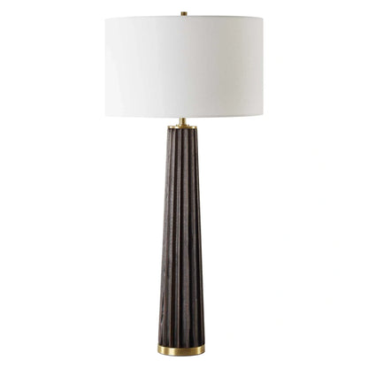 Scalloped Wood Table Lamp