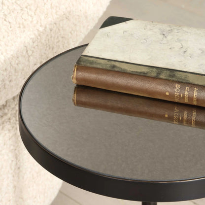 Latte Marble Mirrored Accent Table