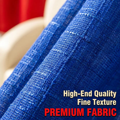 Slub Yarn Semi-Sheer Curtains 52" × 90" | Set of 2 Light-Filtering Grommet Panels | Twelve Colourways