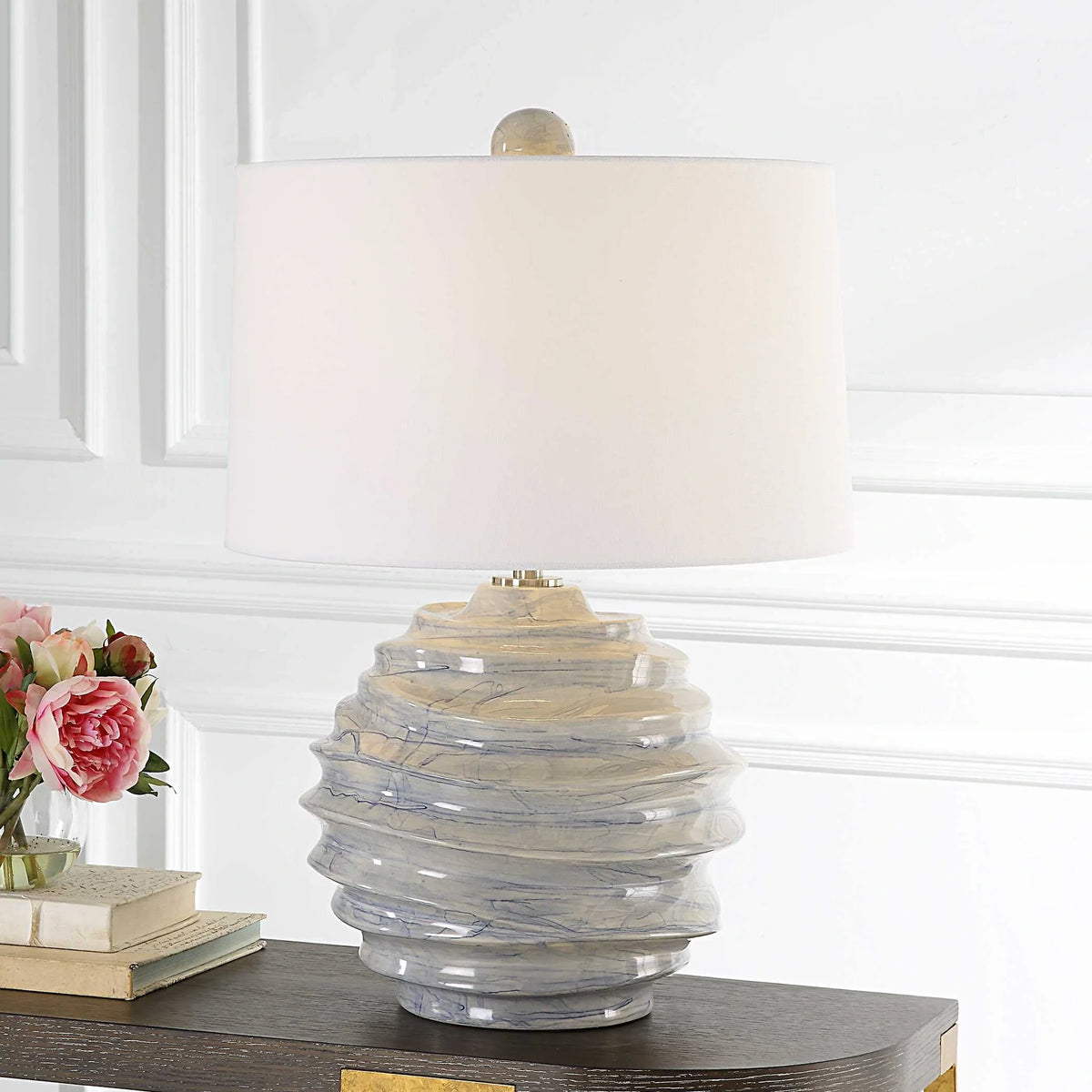 Blue & White Accent Lamp