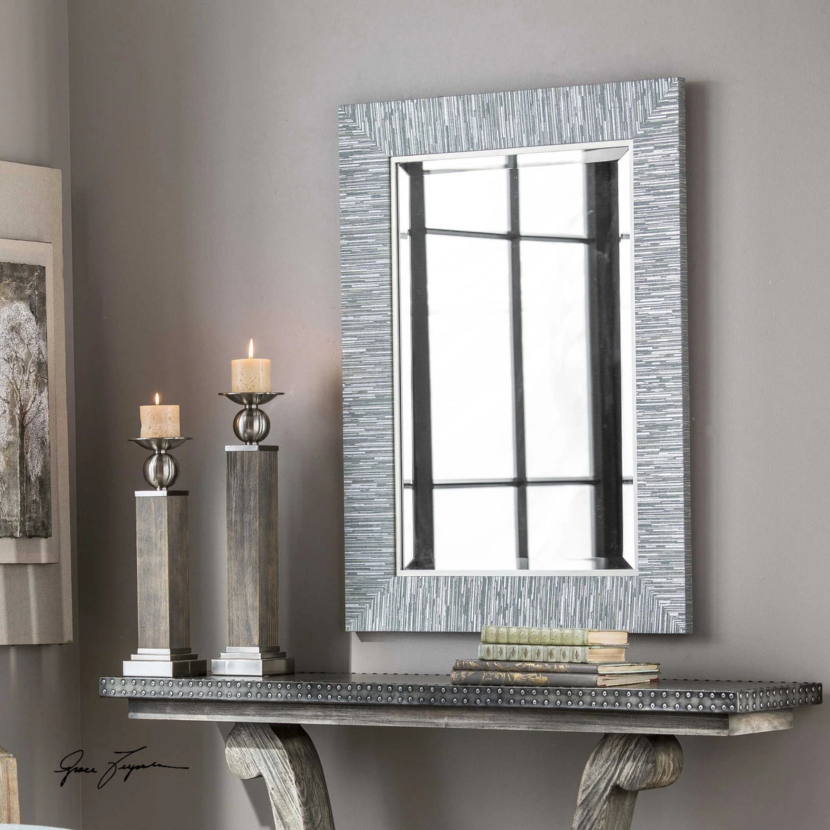 Gray Wood Mirror