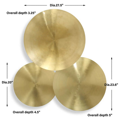 Round Brass Wall Art Set/3