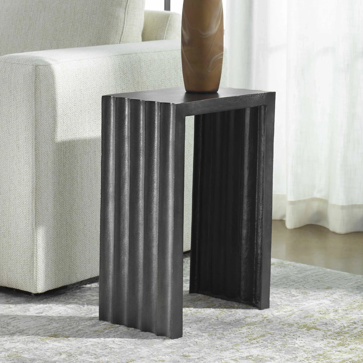 Sculptural Aluminum Accent Table