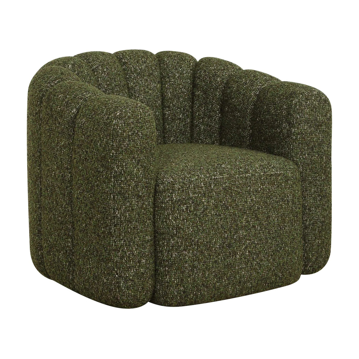 Upholstered Green Swivel Chair