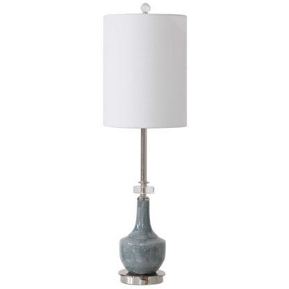 Mottled Blue Ceramic Buffet Lamp