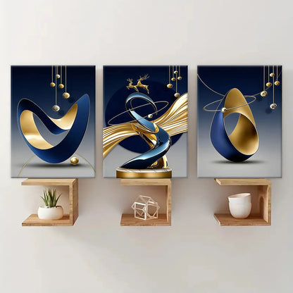 3-Piece Wooden-Frame Canvas Print Set