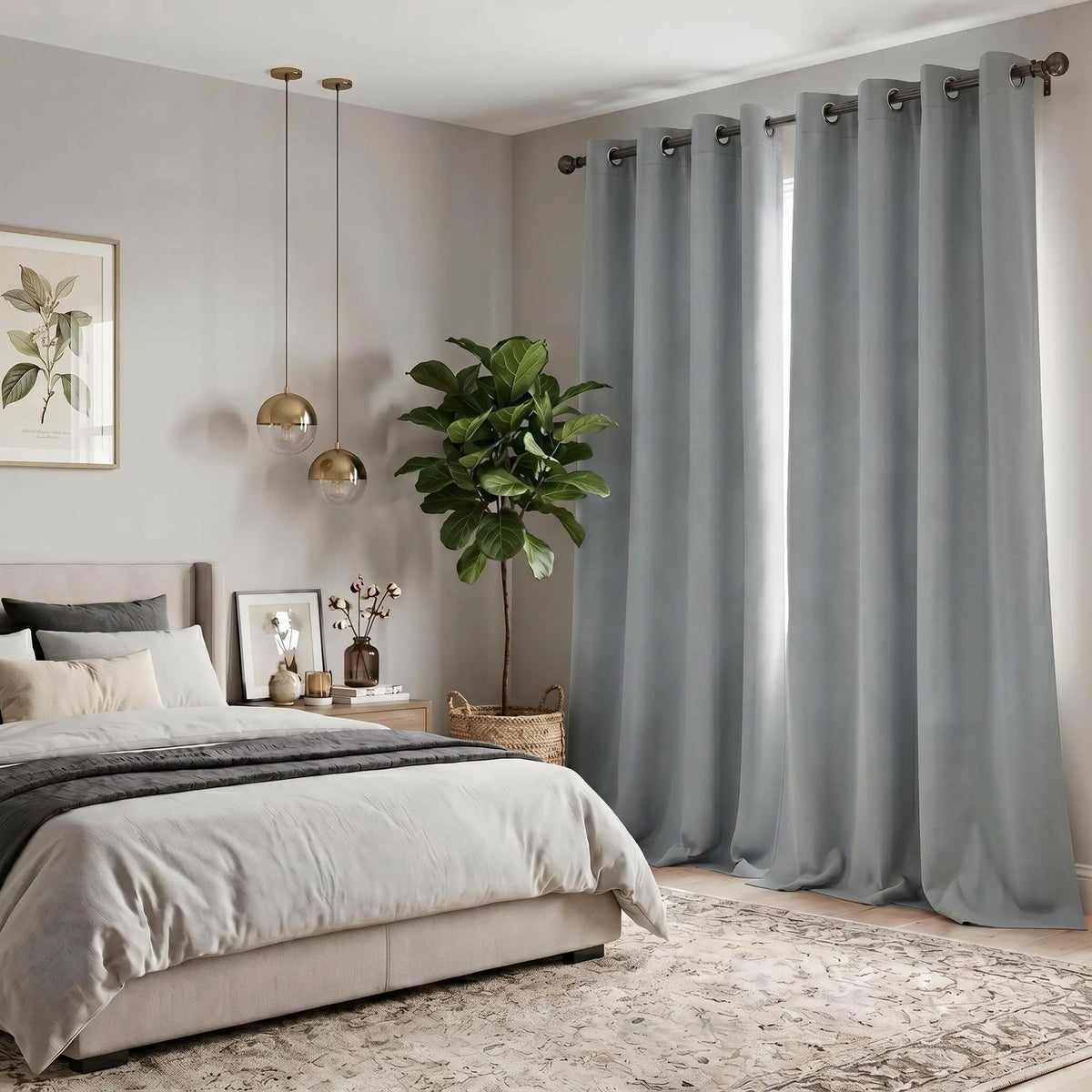 Luxurious 2-Panel Grommet Blackout Curtains - 52"x84" Thermal Insulated Drapes for Ultimate Light Control and Noise Reduction - Perfect for Your Bedroom and Living Room!