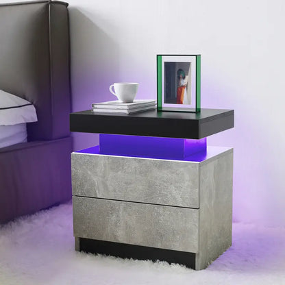LED Nightstand with 2 Drawers