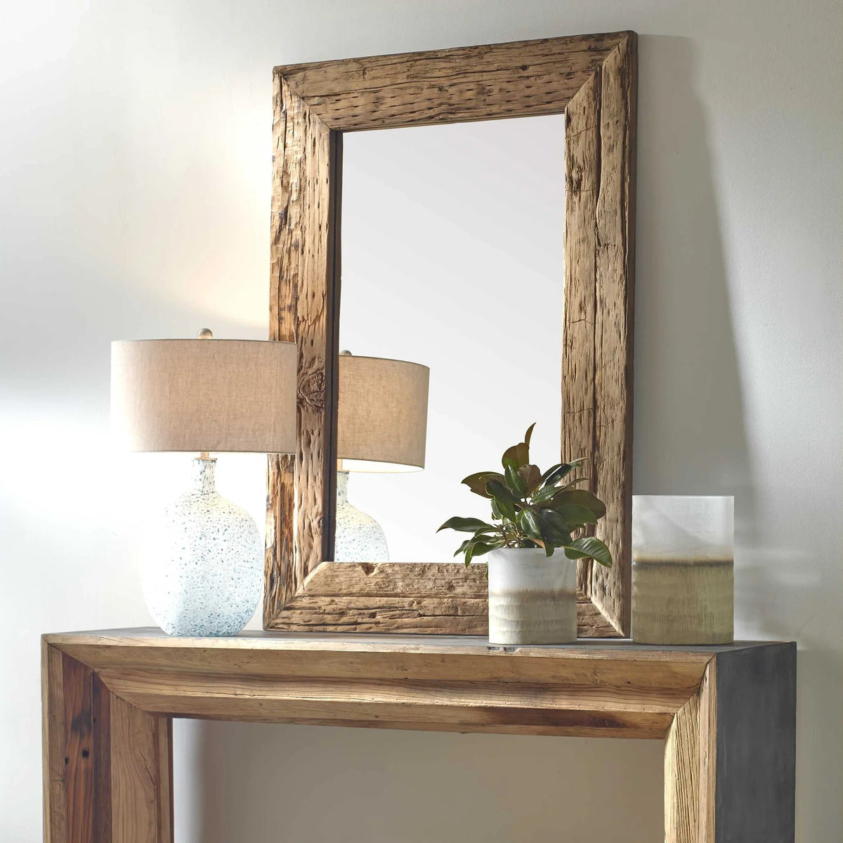 Large Reclaimed Pine Mirror
