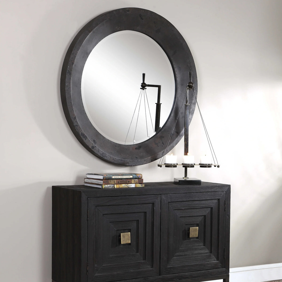 Round Industrial Mirror