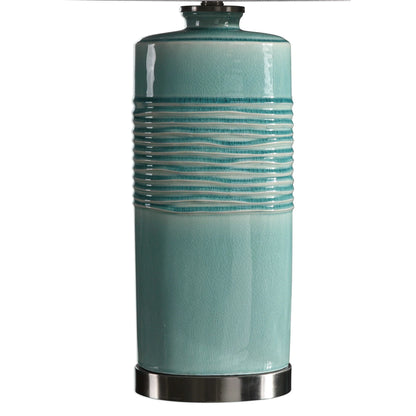 Distressed Teal Ceramic Table Lamp