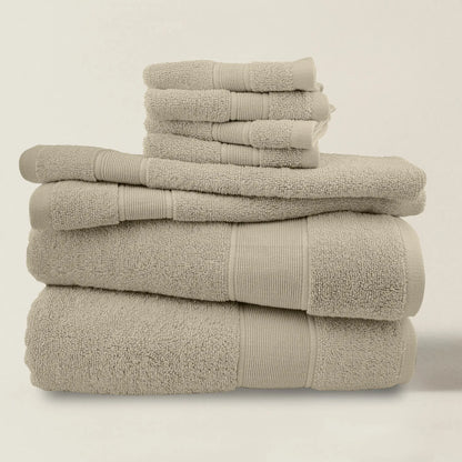 8-Piece Cotton Bath Towel Set | Anti-Bacterial Treatment | Five Colours