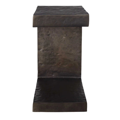 Hammered Bronze Outdoor Side Table