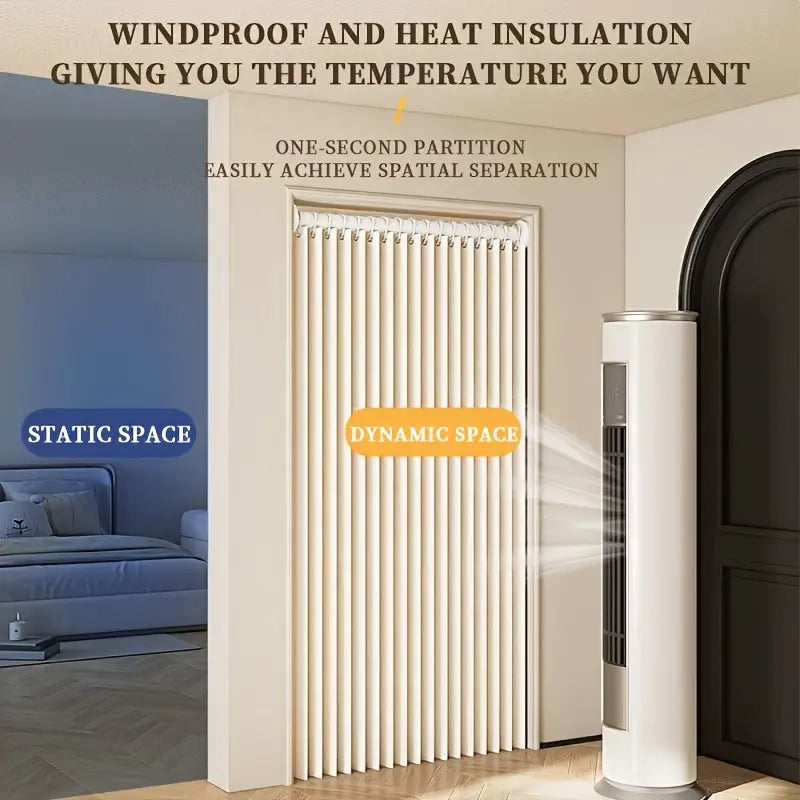 Striped Blackout Magnetic Folding Door Curtain