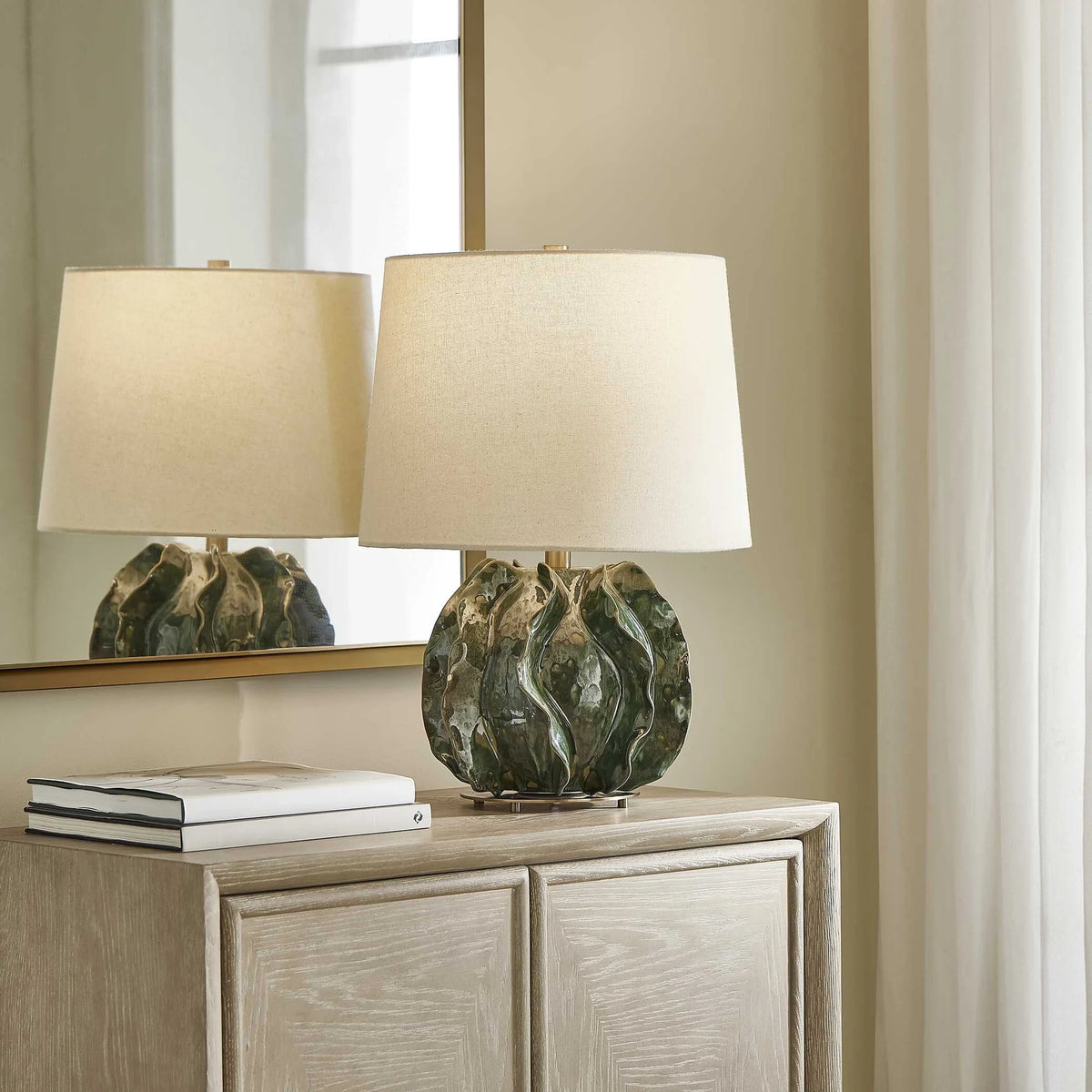 Deep Green Ceramic Table Lamp