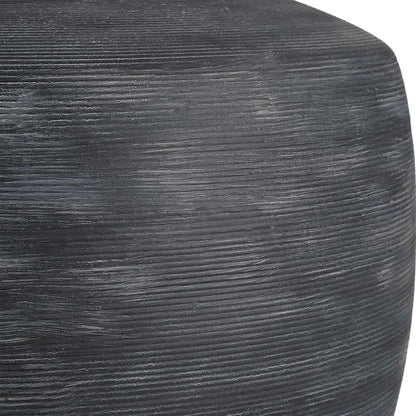 Charcoal Ribbed Table Lamp