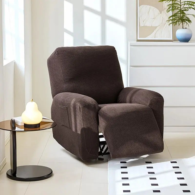 Solid Color Recliner Cover, 1 Set Simple Style Elastic Sofa Slipcover, Durable Universal Sofa Protector for Home Living Room Office Decor, Stretch Sofa Cover, Stretchable Sofa Cover